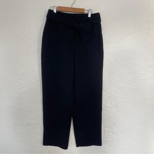 Wilfred Tie Front High Waisted Polyester Belted Pant. Black. Size 8
